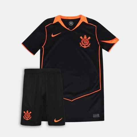 Kit Infantil Corinthians III 25/26 Preto e Laranja | FutMantos