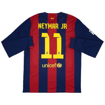 Camisa Barcelona Retro Manga Longa Home Neymar JR 2014/2015 | Futmantos