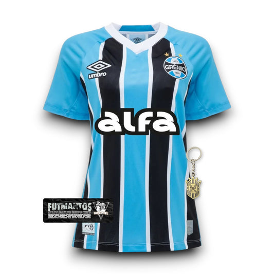 Camisa Grêmio I 25/26 Tricolor Feminina | Futmantos