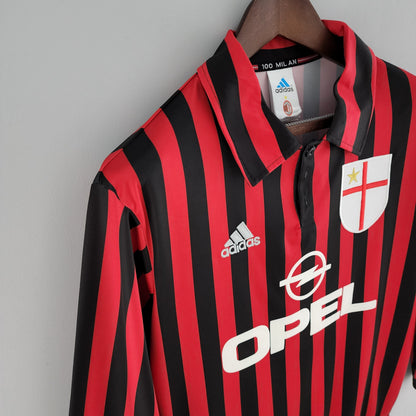 Camisa Manga Longa Milan 1999/2000 - Preto e Vermelho | Futmantos