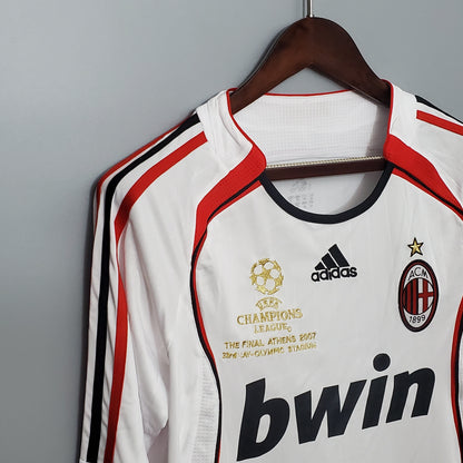 Camisa Manga Longa Milan Champions League 06/07 - Branco | Futmantos