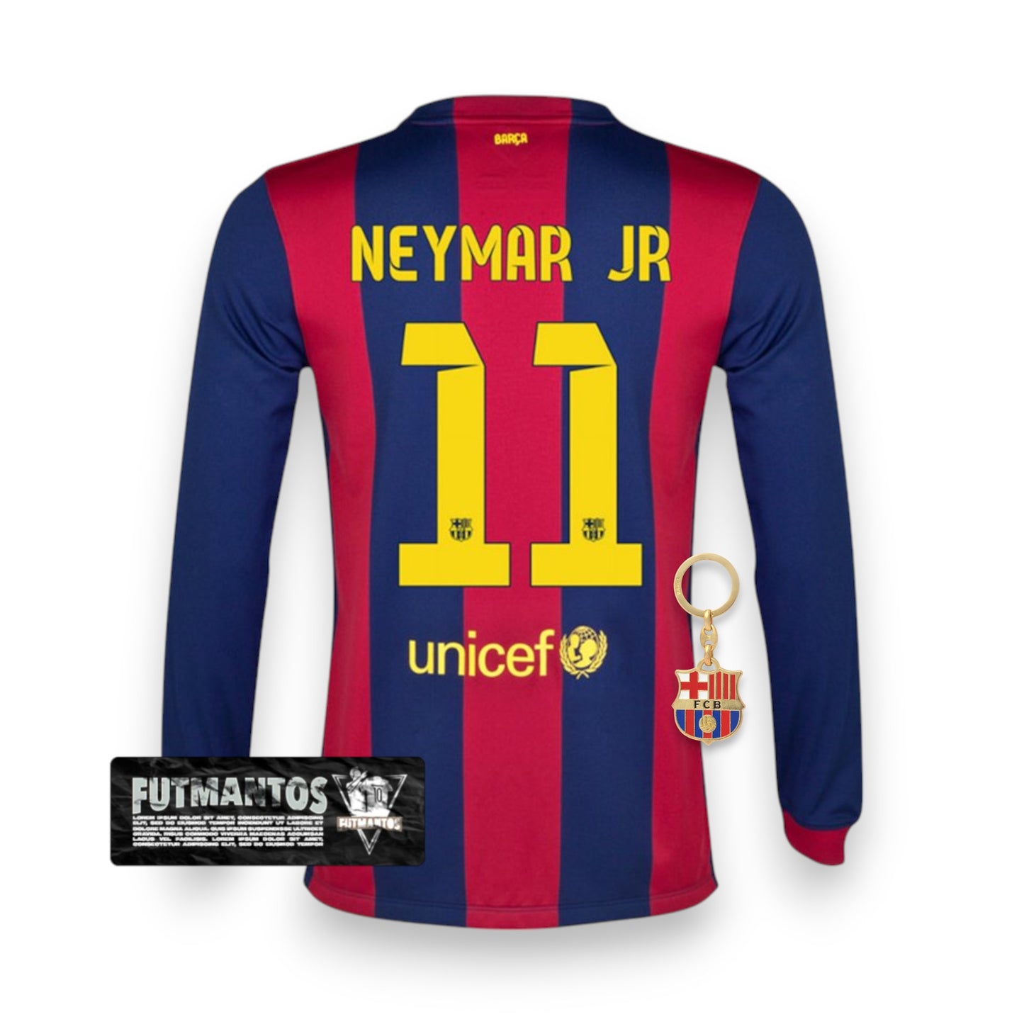 Camisa Barcelona Retro Manga Longa Home Neymar JR 2014/2015 | Futmantos
