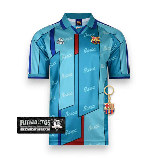 Camisa Barcelona Retrô 1996/1997 Azul Clara - | Futmantos