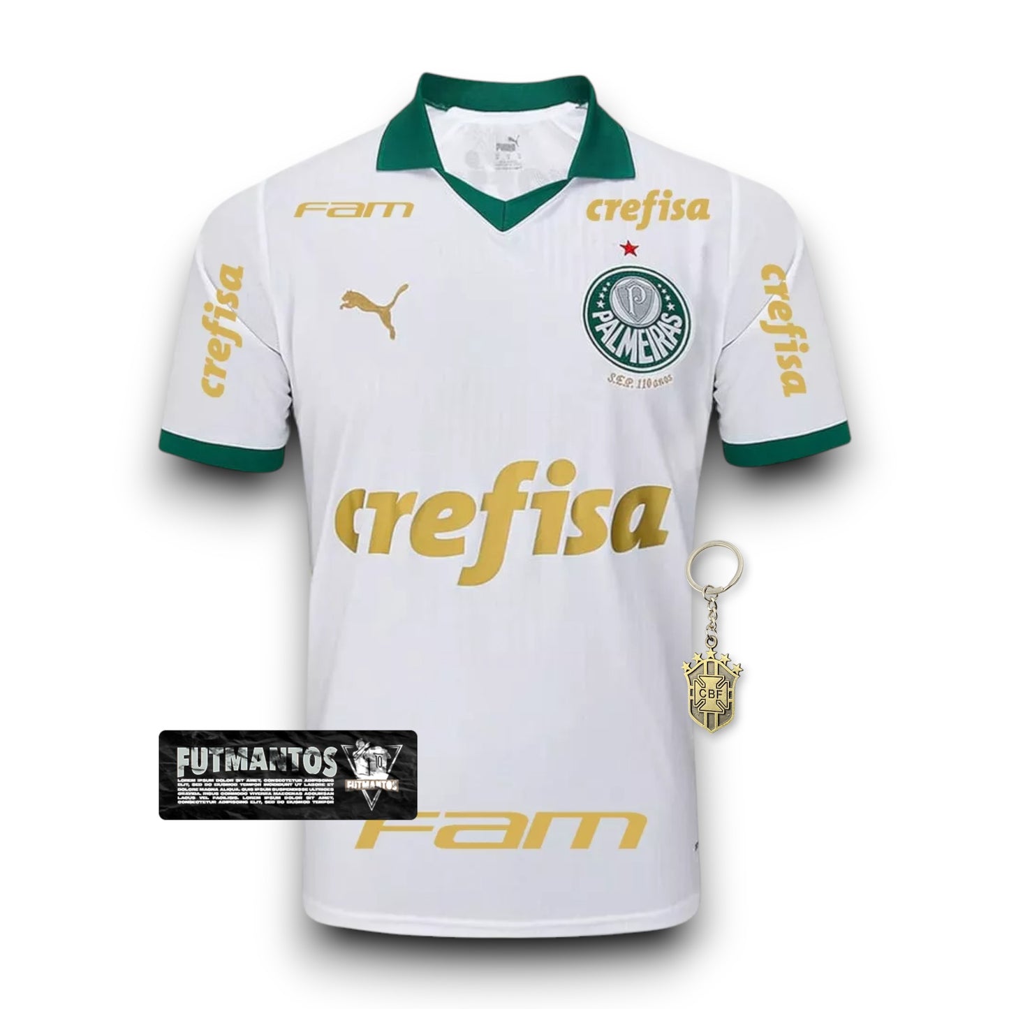Camisa SEP II Branca 24/25 - Com patrocínios | Futmantos