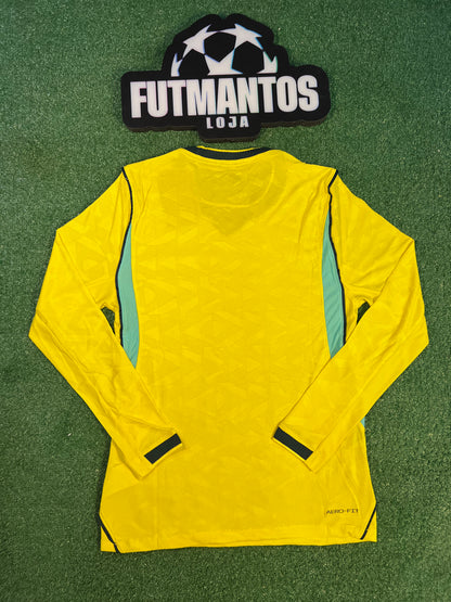 Camisa Brasil Manga Longa I 2026 - Versão Jogador Amarela | FutMantos