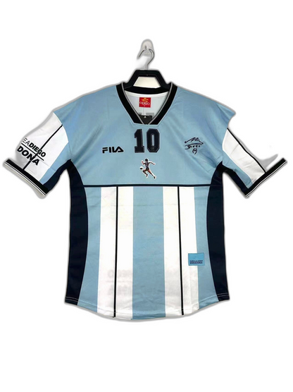 Camisa Argentina 2001 Maradona Edição Comemorativa - Versão Retrô | FutMantos
