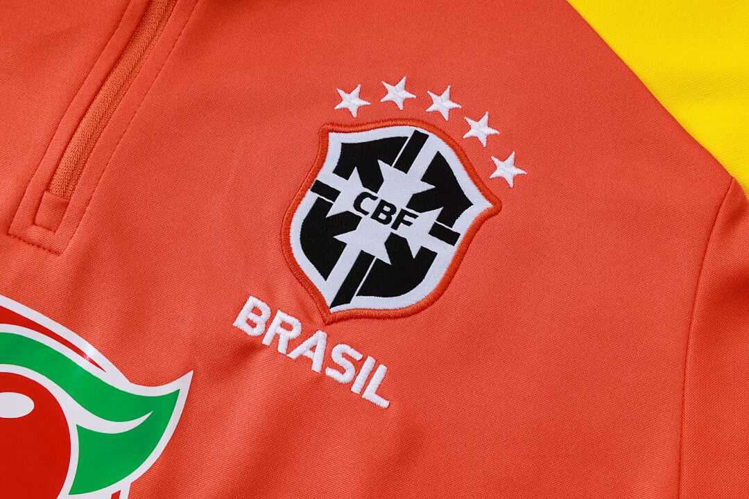Conjunto Agasalho Brasil Laranja | FutMantos