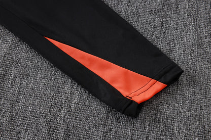 Conjunto Agasalho Brasil Preto/Laranja | FutMantos