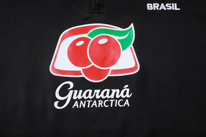 Conjunto Agasalho Brasil Preto/Laranja | FutMantos