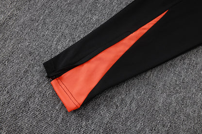 Conjunto Agasalho Brasil Preto/Laranja | FutMantos