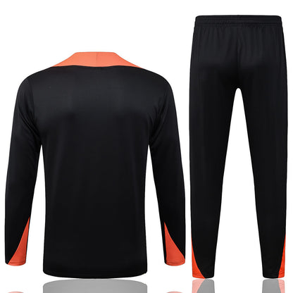 Conjunto Agasalho Brasil Preto/Laranja | FutMantos