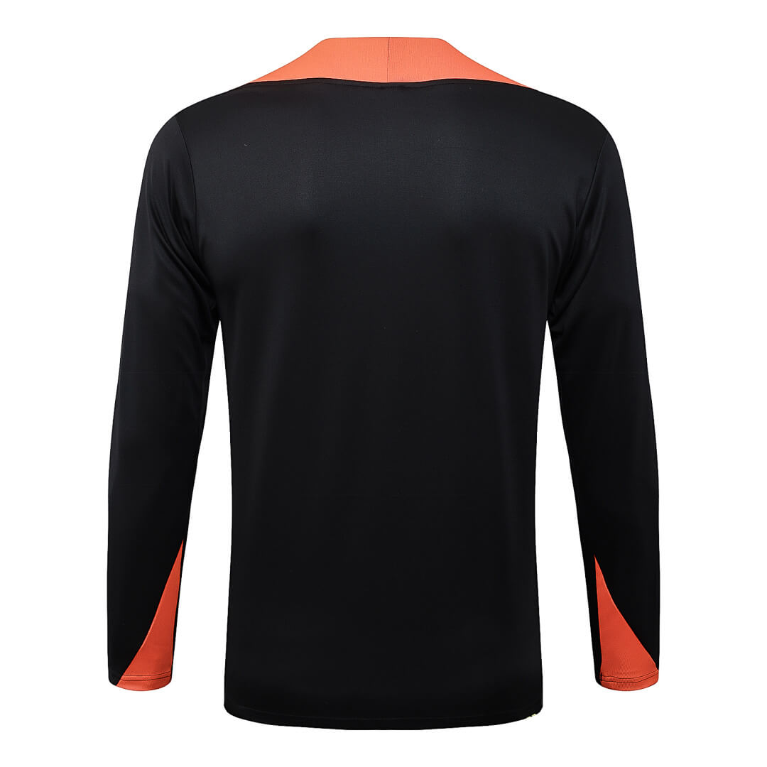 Conjunto Agasalho Brasil Preto/Laranja | FutMantos