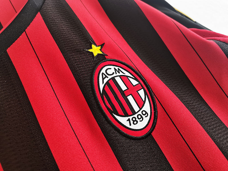 Camisa Milan Retrô Manga Longa 2013/2014 - - Vermelha e Preta | Futmantos