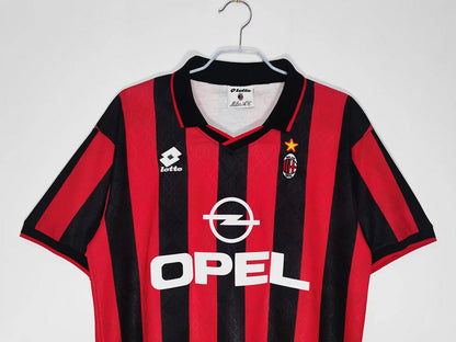 Camisa Milan Retrô 1995/1996 Vermelha e Preta - Lotto | Futmantos