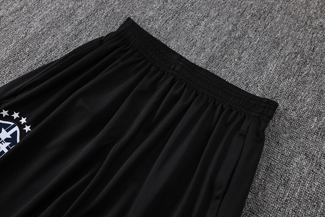 Conjunto Agasalho Brasil Preto/Laranja | FutMantos