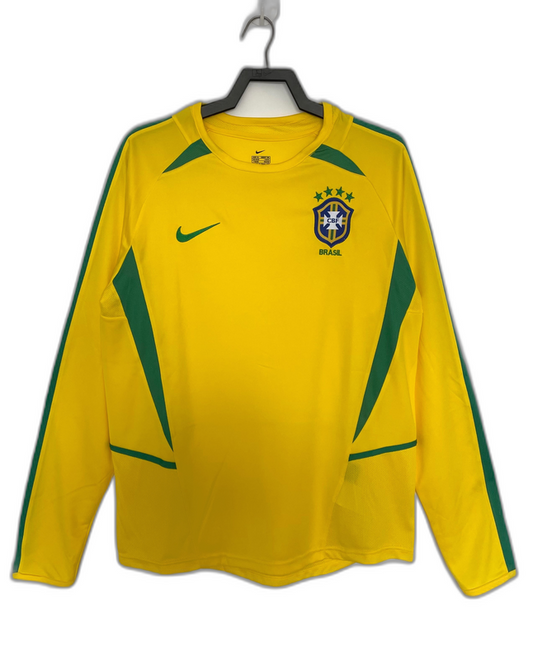 Camisa Brasil 2002 I Home - Versão Retrô Manga Longa | FutMantos