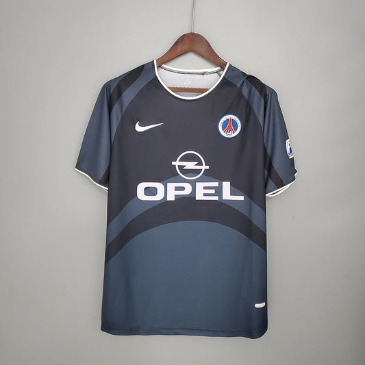 Camisa PSG Retrô 2001/2002 Cinza e Preta - | Futmantos
