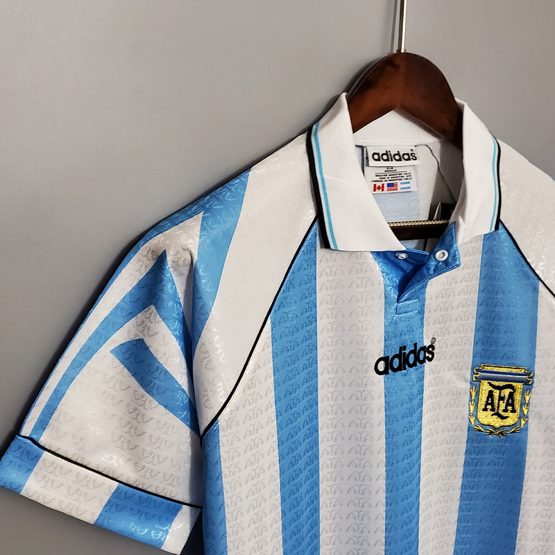 Camisa Seleção Argentina Retrô 1997-1998 Azul e Branca - | Futmantos