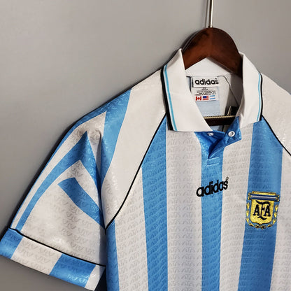 Camisa Seleção Argentina Retrô 1997-1998 Azul e Branca - | Futmantos