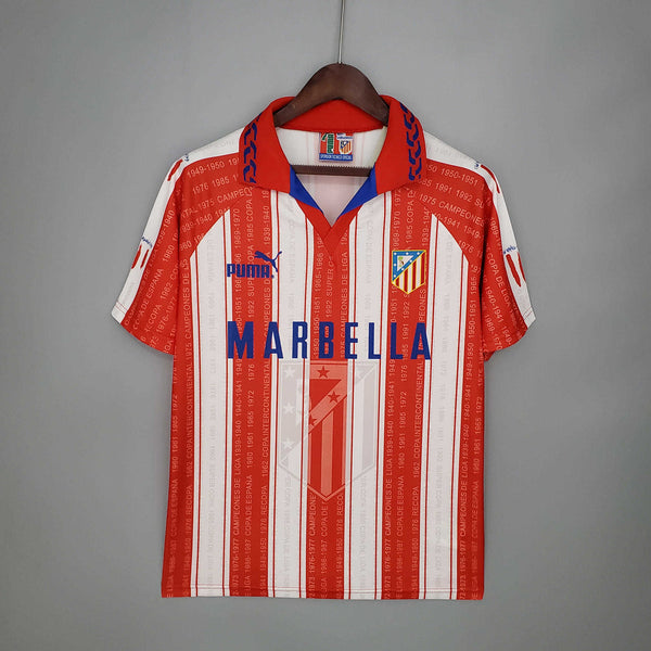 Camisa Atlético de Madrid Retrô 1995/1996 Branca e Vermelha - | Futmantos