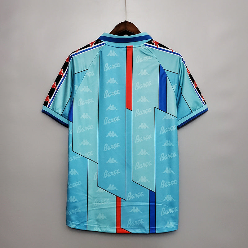 Camisa Barcelona Retrô 1996/1997 Azul Clara - | Futmantos