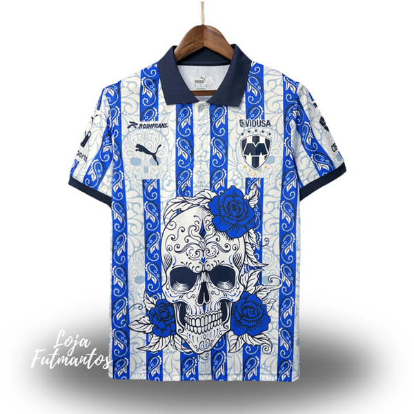 Camisa Monterrey 23/24 - Branca/Azul Ed. Halloween | Futmantos