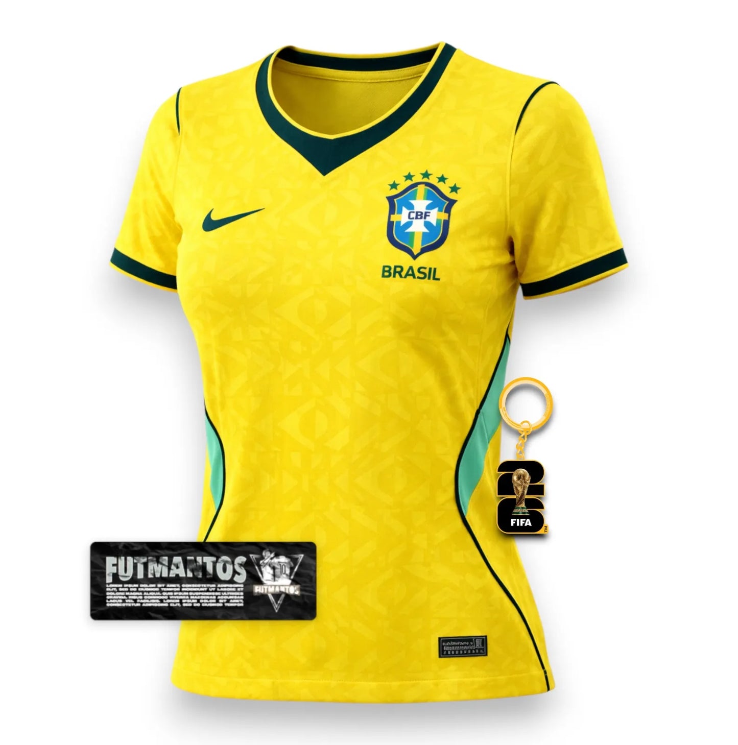 Camisa Brasil I 2026 - Feminina Amarela | FutMantos