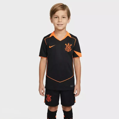 Kit Infantil Corinthians III 25/26 Preto e Laranja | FutMantos