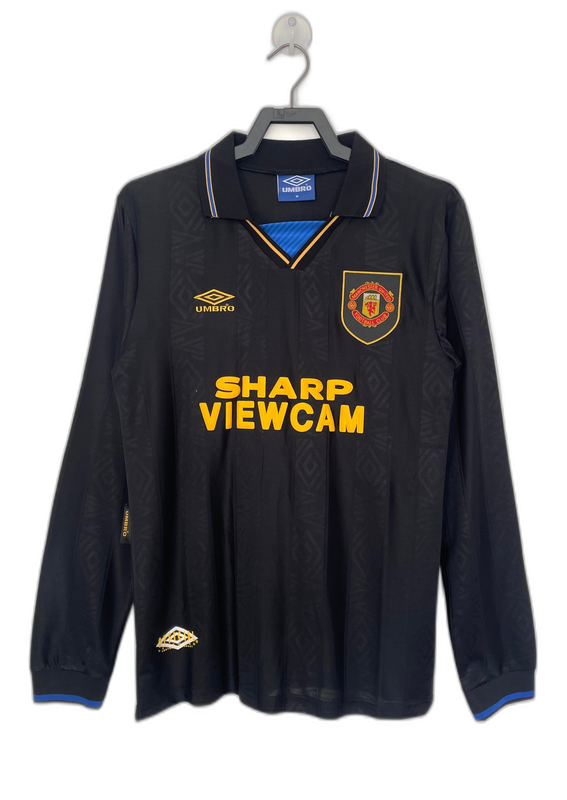 Camisa Manchester United 93/94 Preto - Versão Retrô Manga Longa