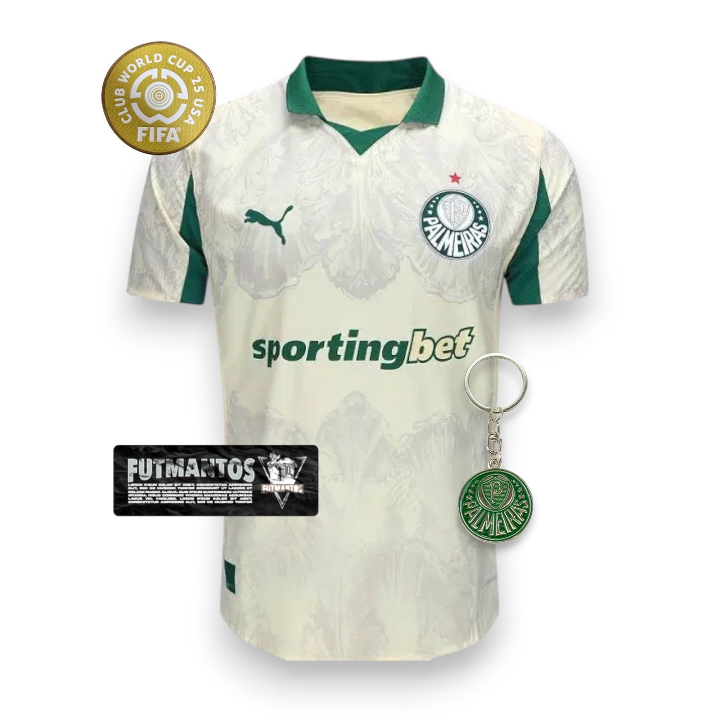 Camisa Palmeiras Bege 25/26 - Versão Jogador | Futmantos